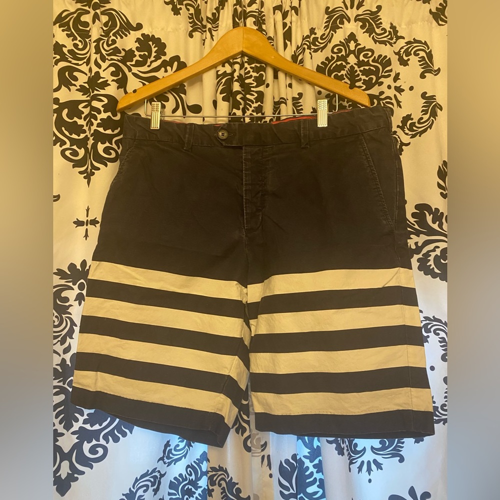 Men’s striped shorts.